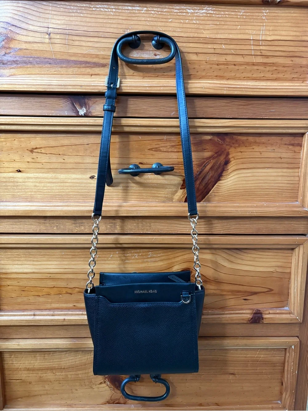 Michael Kors Graham Small Messenger Bag Shoulder Strap Crossbody Black Leather
